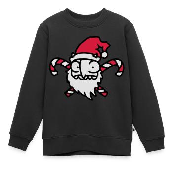 Weihnachtsmann Zuckerstange 3 - Kinder Premium Organic Sweatshirt - Schwarz - Vorne - AI Model Kid Female (0cm)