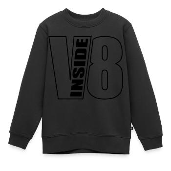 V8 INSIDE W2 - Sweat Premium enfant bio - noir - Devant - AI Model Kid Female (0cm)