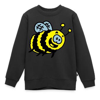 bourdon drôle 3 - Sweat Premium enfant bio - noir - Devant - AI Model Kid Female (0cm)