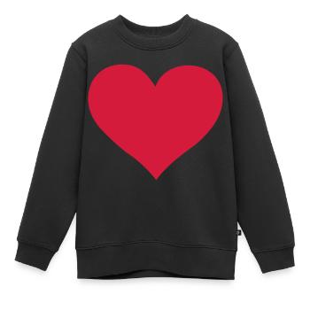 wedding hochzeit heart - Kinder Premium Organic Sweatshirt - Schwarz - Vorne - AI Model Kid Female (0cm)