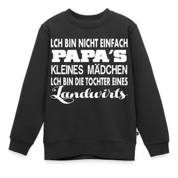 landwirtkleines maedchen - Kinder Premium Organic Sweatshirt - Schwarz - Vorne - AI Model Kid Female (0cm)