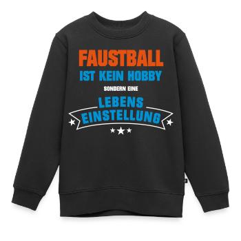 Faustball Sportart - Kinder Premium Organic Sweatshirt - Schwarz - Vorne - AI Model Kid Female (0cm)