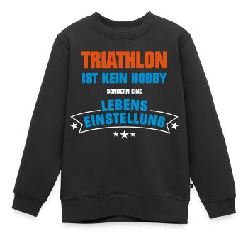 Triathlon Sportart - Kinder Premium Organic Sweatshirt - Schwarz - Vorne - AI Model Kid Female (0cm)