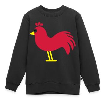 hahn - Kinder Premium Organic Sweatshirt - Schwarz - Vorne - AI Model Kid Female (0cm)