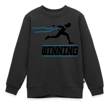running runner winning 2c I - Kinder Premium Organic Sweatshirt - Schwarz - Vorne - AI Model Kid Female (0cm)