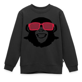 monkey_shades_op2 - Kinder Premium Organic Sweatshirt - Schwarz - Vorne - AI Model Kid Female (0cm)