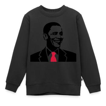 president Obama americain usa united - Sweat Premium enfant bio - noir - Devant - AI Model Kid Female (0cm)