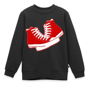 chaussures old school - Sweat Premium enfant bio - noir - Devant - AI Model Kid Female (0cm)