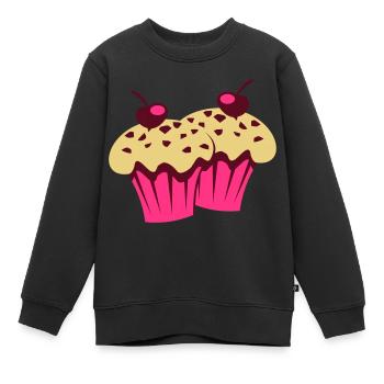 backfrische Muffins - Sweat Premium enfant bio - noir - Devant - AI Model Kid Female (0cm)