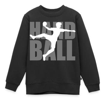 text logo silhouette umriss handball ball werfen p - Kinder Premium Organic Sweatshirt - Schwarz - Vorne - AI Model Kid Female (0cm)