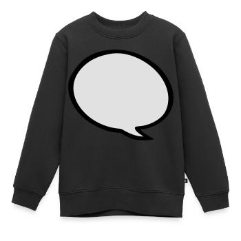 Sprechblase - Kinder Premium Organic Sweatshirt - Schwarz - Vorne - AI Model Kid Female (0cm)