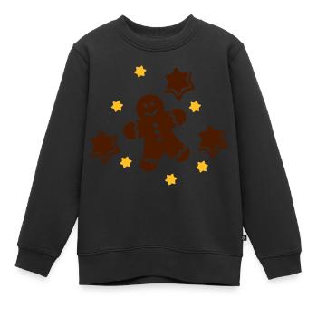 Lebkuchen - Kinder Premium Organic Sweatshirt - Schwarz - Vorne - AI Model Kid Female (0cm)