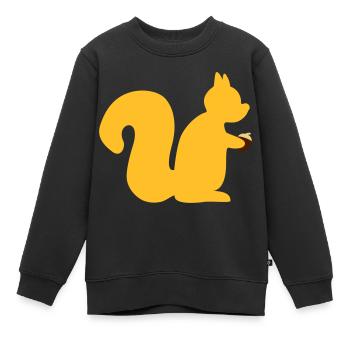 Eichhörnchen mit Nuss - Kinder Premium Organic Sweatshirt - Schwarz - Vorne - AI Model Kid Female (0cm)