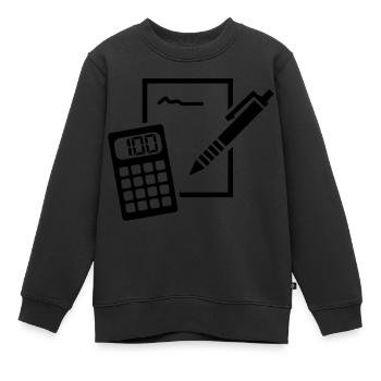 Calculatrice - Sweat Premium enfant bio - noir - Devant - AI Model Kid Female (0cm)