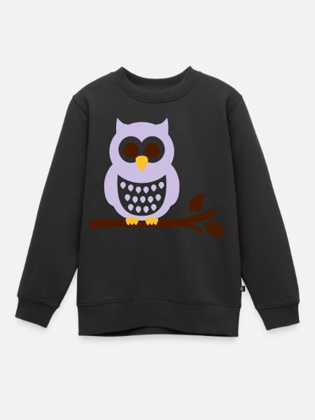 Eule - Kinder Premium Organic Sweatshirt - Schwarz