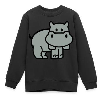 Nilpferd - Kinder Premium Organic Sweatshirt - Schwarz - Vorne - AI Model Kid Female (0cm)