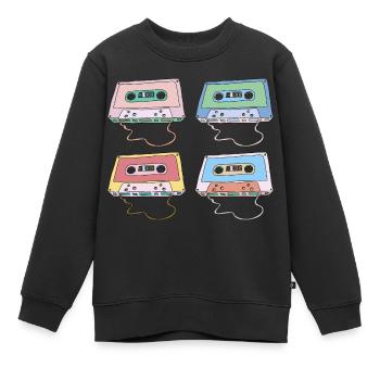 Musikkassette Kompakt Kassette Tonband Retro 80er - Kinder Premium Organic Sweatshirt - Schwarz - Vorne - AI Model Kid Female (0cm)