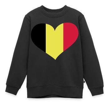 Belgien Herz; Heart Belgium - Sweat Premium enfant bio - noir - Devant - AI Model Kid Female (0cm)