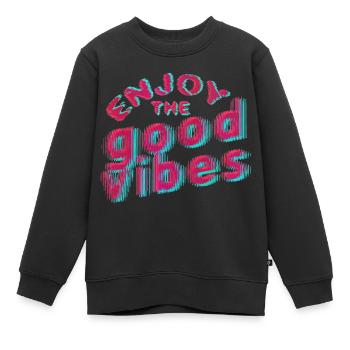 Good Vibes (Schriftzug) 01 - Kinder Premium Organic Sweatshirt - Schwarz - Vorne - AI Model Kid Female (0cm)