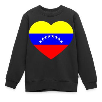 Venezuela amour amour - Sweat Premium enfant bio - noir - Devant - AI Model Kid Female (0cm)