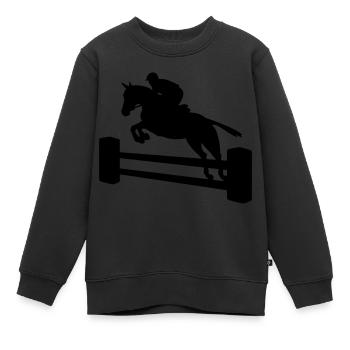 Springreiter einfarbig - Kinder Premium Organic Sweatshirt - Schwarz - Vorne - AI Model Kid Female (0cm)