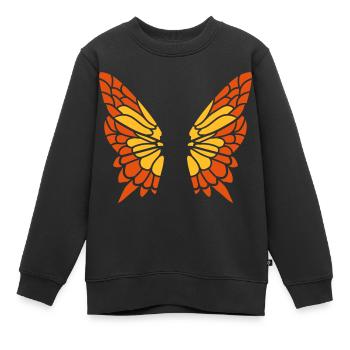 Papillon Fluegel Motif - Sweat Premium enfant bio - noir - Devant - AI Model Kid Female (0cm)