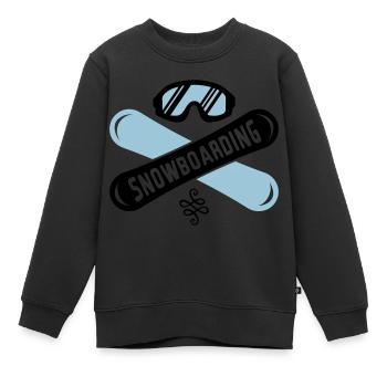 snowboarding boards - Kinder Premium Organic Sweatshirt - Schwarz - Vorne - AI Model Kid Female (0cm)