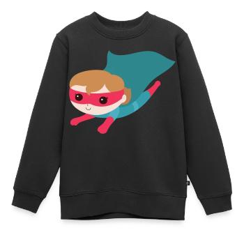 Fille de super-héros - Sweat Premium enfant bio - noir - Devant - AI Model Kid Female (0cm)