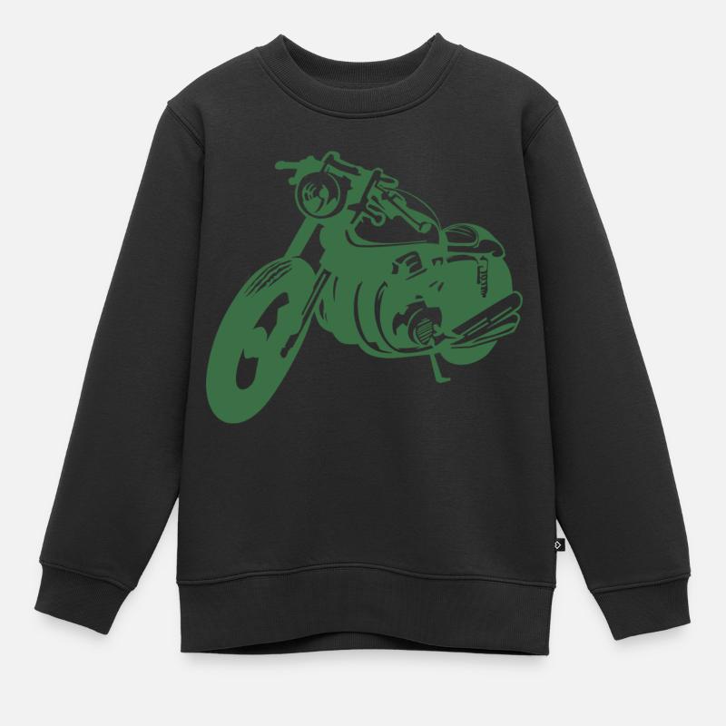 Green Cafe Racer - Cadeau - Idée - Sweat Premium enfant bio - noir