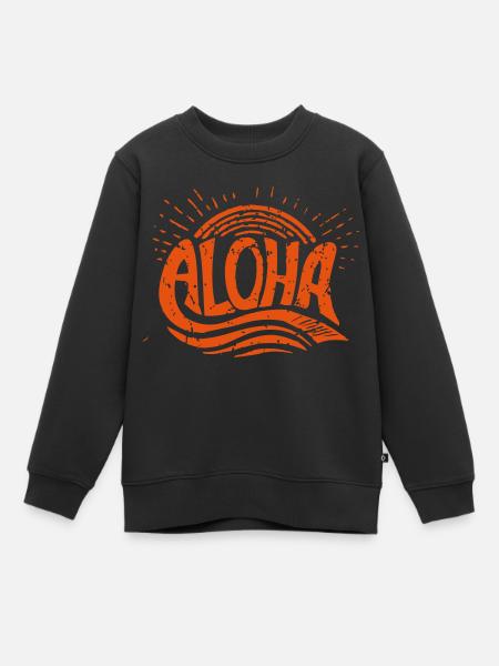 Aloha - Kinder Premium Organic Sweatshirt - Schwarz