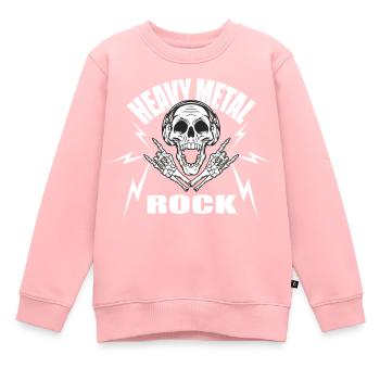Idée cadeau de musique rock heavy metal - Sweat Premium enfant bio - rose - Devant - AI Model Kid Female (0cm)