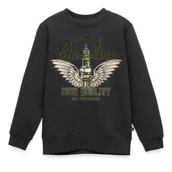 essence de moto - Sweat Premium enfant bio - noir - Devant - AI Model Kid Female (0cm)