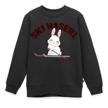 Skifahrerin Skihase Skihasen Skihaserl Skihäschen - Kinder Premium Organic Sweatshirt - Schwarz - Vorne - AI Model Kid Female (0cm)