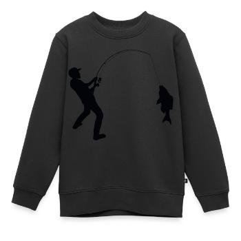 Fischer angeln Angelrute - Kinder Premium Organic Sweatshirt - Schwarz - Vorne - AI Model Kid Female (0cm)