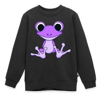 frosch mit riesigen augen,frosch,auge - Kinder Premium Organic Sweatshirt - Schwarz - Vorne - AI Model Kid Female (0cm)