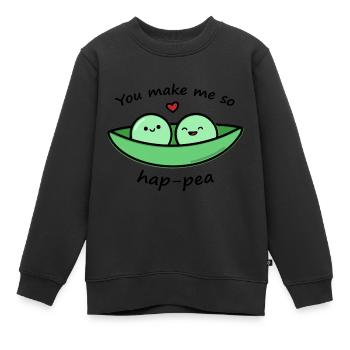 Petits pois mignons - Sweat Premium enfant bio - noir - Devant - AI Model Kid Female (0cm)