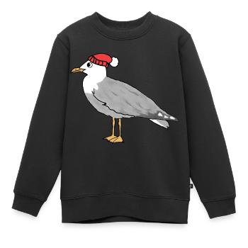 Möve avec capot - Sweat Premium enfant bio - noir - Devant - AI Model Kid Female (0cm)