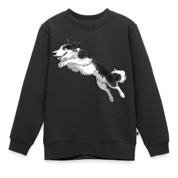 Sporthund - Border Halskette - Schwarz - Kinder Premium Organic Sweatshirt - Schwarz - Vorne - AI Model Kid Female (0cm)