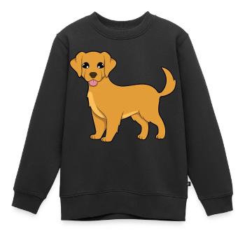 Golden Retriever - Sweat Premium enfant bio - noir - Devant - AI Model Kid Female (0cm)