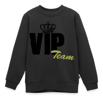 vip team - Kinder Premium Organic Sweatshirt - Schwarz - Vorne - AI Model Kid Female (0cm)