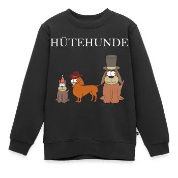 Hütehund Hunde mit Hut Huetehund Geschenk Lustig - Kinder Premium Organic Sweatshirt - Schwarz - Vorne - AI Model Kid Female (0cm)