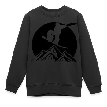Snowboard Snowboarder - Kinder Premium Organic Sweatshirt - Schwarz - Vorne - AI Model Kid Female (0cm)