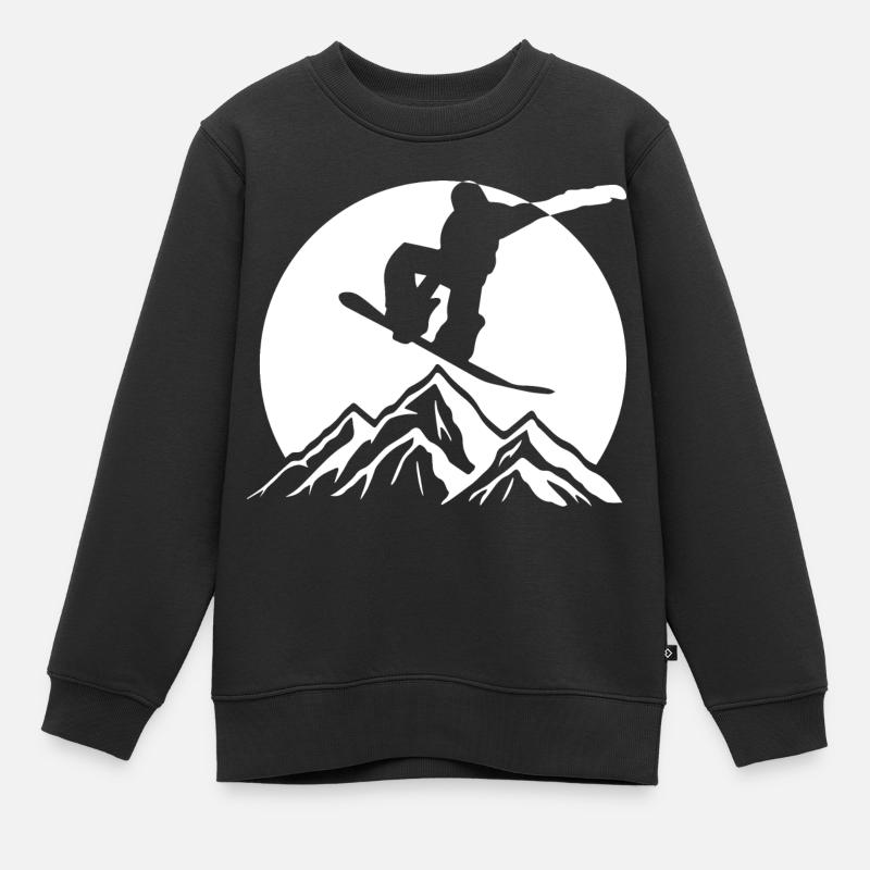 Snowboard Snowboarder - Sweat Premium enfant bio - noir
