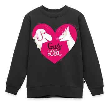 Gus & Léa complices pour toujours - Sweat Premium enfant bio - noir - Devant - AI Model Kid Female (0cm)