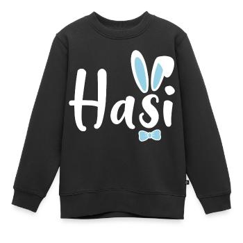 Hasi - Kinder Premium Organic Sweatshirt - Schwarz - Vorne - AI Model Kid Female (0cm)
