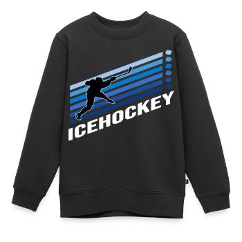 hockey sur glace hockey sur glace sports d’hiver pénalité rondelle - Sweat Premium enfant bio - noir - Devant - AI Model Kid Female (0cm)