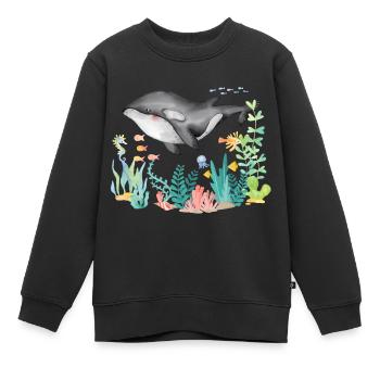 Orca Ocean Underwater - Kids Premium Organic Sweatshirt - black - Front - AI Model Kid Female (0cm)