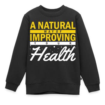 un moyen naturel d’améliorer votre santé - Sweat Premium enfant bio - noir - Devant - AI Model Kid Female (0cm)