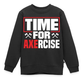 Hache Hache Lancer Hache Hache Lancer Hache Lancer Temps Pour - Sweat Premium enfant bio - noir - Devant - AI Model Kid Female (0cm)