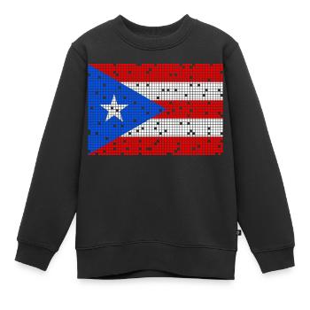 8bit Puerto Rico - Kinder Premium Organic Sweatshirt - Schwarz - Vorne - AI Model Kid Female (0cm)